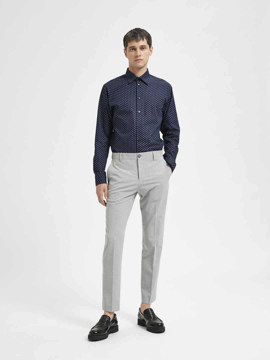 Selected Homme Male Hose 175 Slim fit, Light Grey Melange