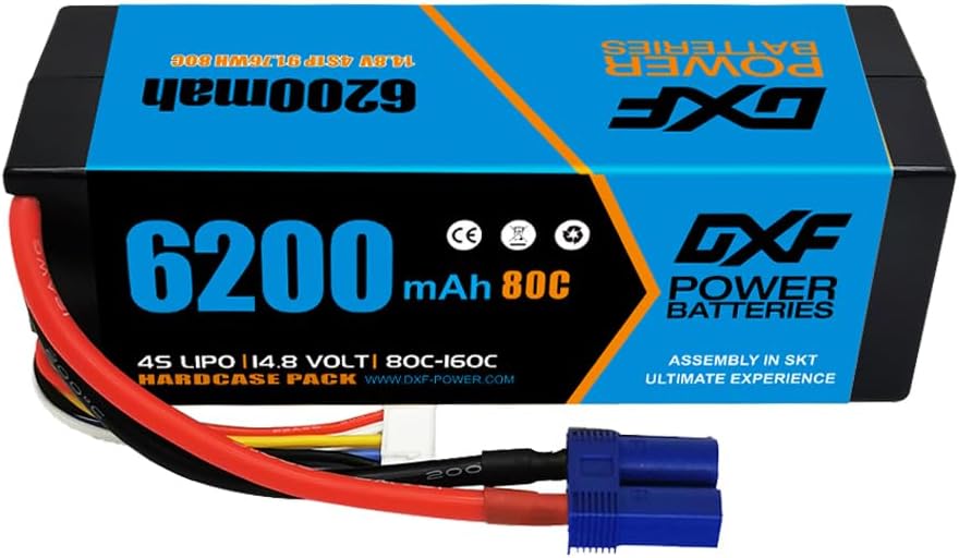 DXF 14,8 V 4S Lipo Akku 6200 mAh 80 Chardcase Hartschale Akku mit EC5-Anschluss für FPV Racing Drohn