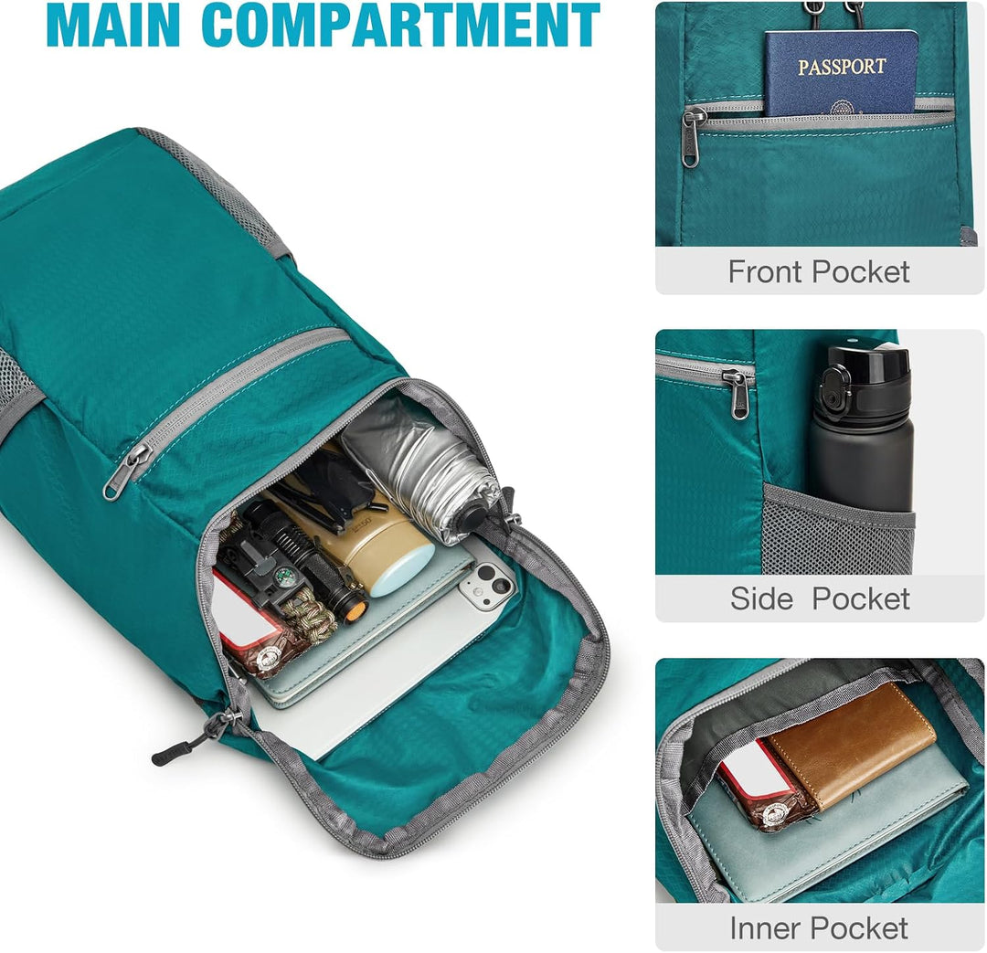 G4Free Ultraleichter 11 l kleiner faltbarer Rucksack für Reisen, Wandern, Radfahren, Wandern oder Me