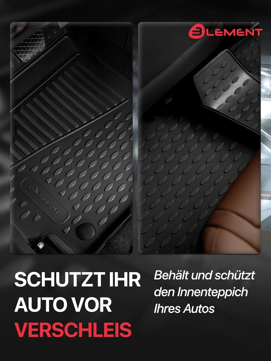 Element 3D Passgenaue Premium Antirutsch Gummimatten Fussmatten SEAT Alhambra 2017-> MPV Mk2 7N 5-Te
