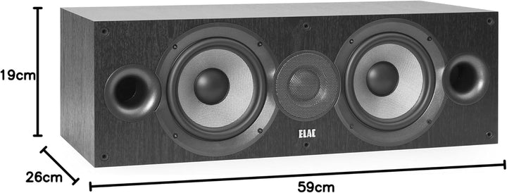 ELAC Debut 2.0 Center-Lautsprecher C6.2, Box für Musikwiedergabe über Stereo-Anlage, 5.1 Surround-So