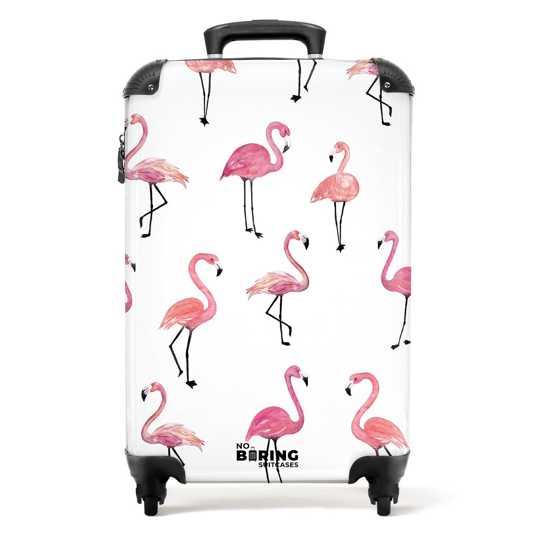 NoBoringSuitcases.com® Kinderkoffer Mädchen Reisekoffer mit Rollen Handgepäck Koffer Tiermotiv - Fla