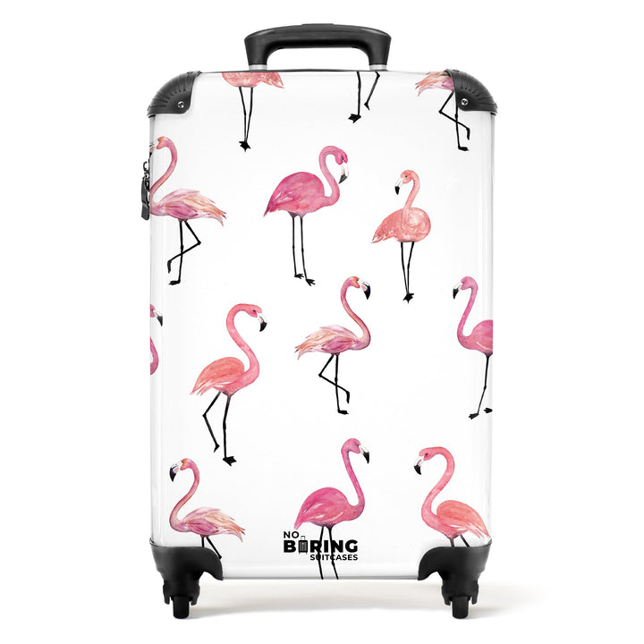 NoBoringSuitcases.com® Kinderkoffer Mädchen Reisekoffer mit Rollen Handgepäck Koffer Tiermotiv - Fla