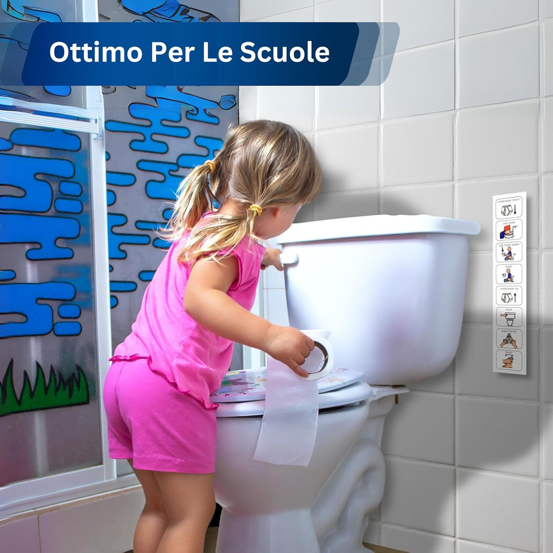 Autism Supplies And Developments IT_TS Visueller Toiletten-Zeitplan aus Kunststoff (italienisch), bl