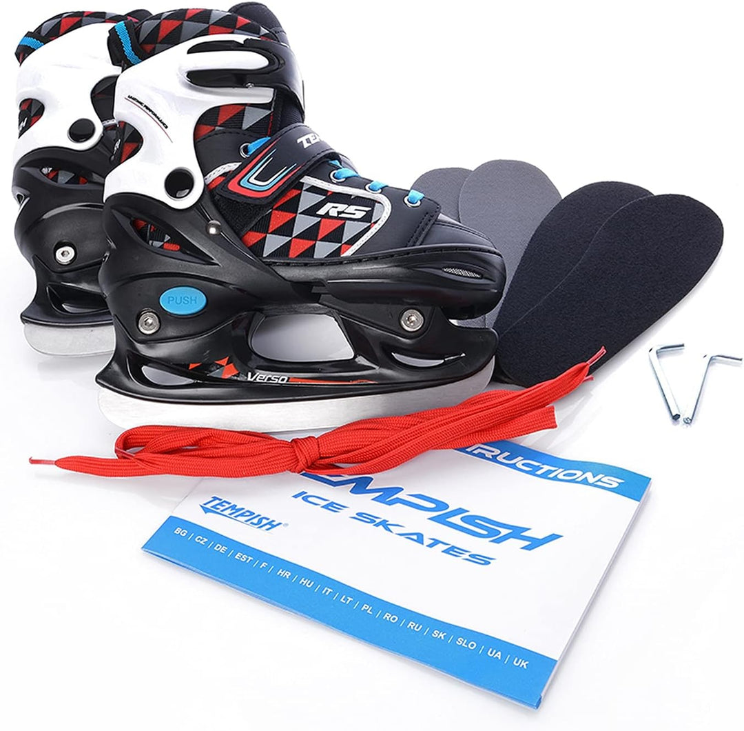 TEMPISH Jungen RS Verso Ice Kinderschlittschuh I in 4 Grössen verstellbar I Eishockey I schwarz-rot-