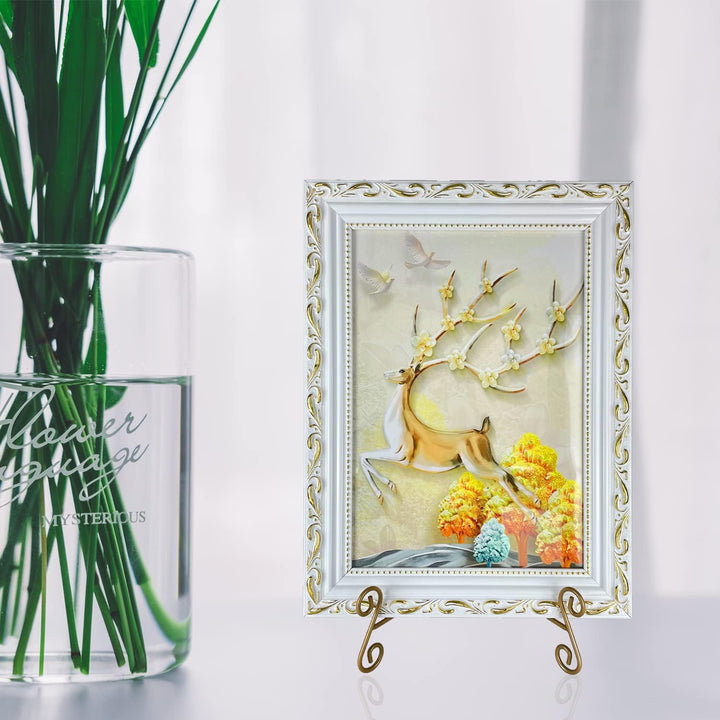 Plate Stand 12 Inch Gold Display Plate Holder, Collapsible Iron Plate Stands for Display, Folding Di