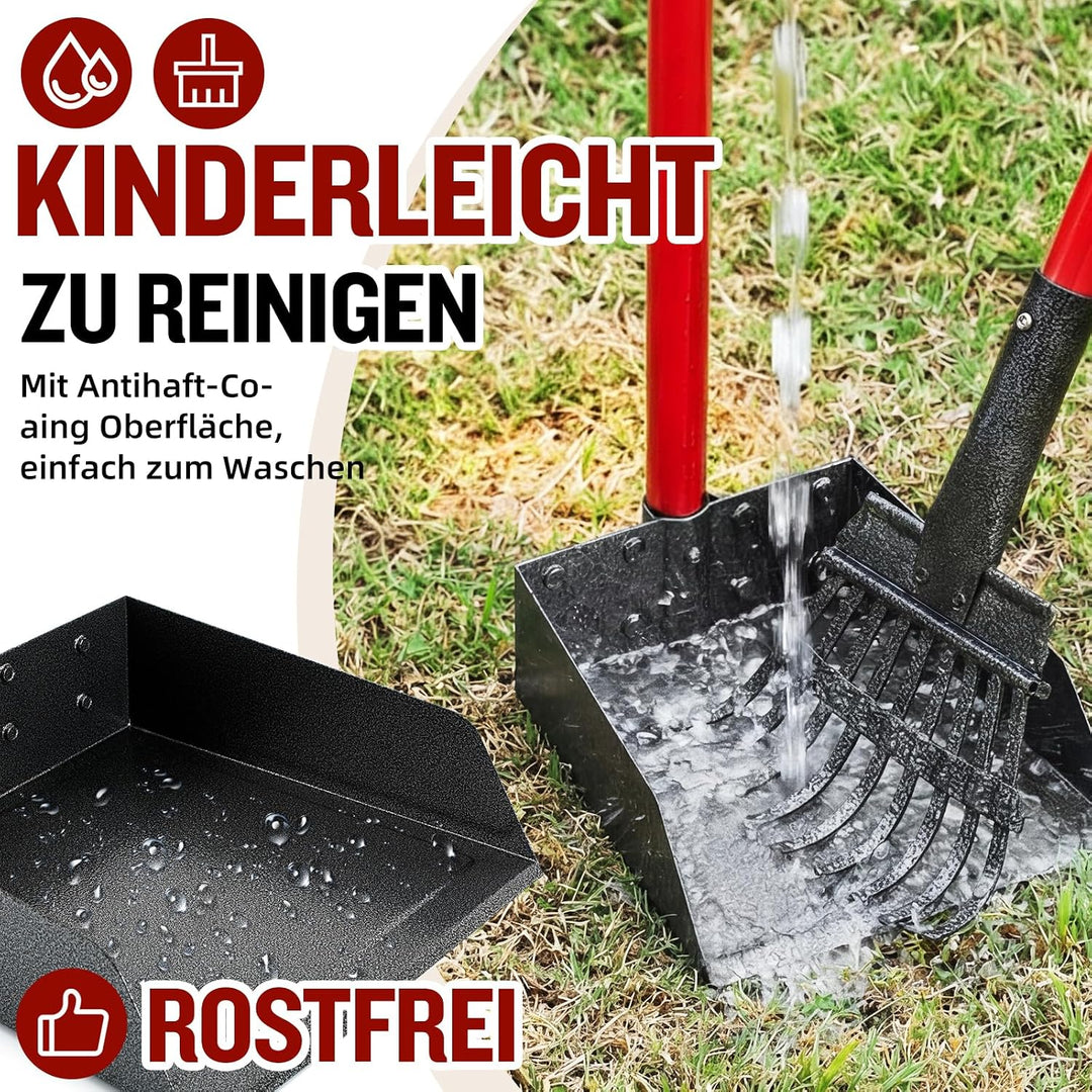 Snagle Paw Hundekotschaufel mit Abnehmbarem Rechen & Harke, Hundekotsammler für Grosse Mittlere Hund