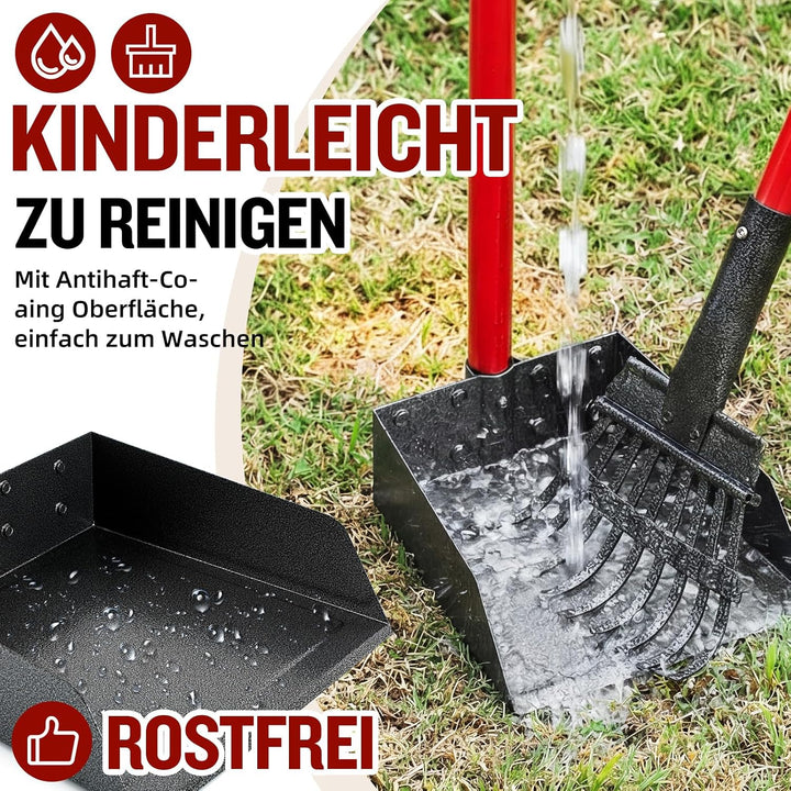 Snagle Paw Hundekotschaufel mit Abnehmbarem Rechen & Harke, Hundekotsammler für Grosse Mittlere Hund