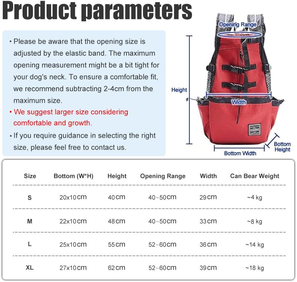 Woolala Leichter Haustier-Tragerucksack für kleine und mittelgrosse Hunde und Katzen XL Rot, XL Rot