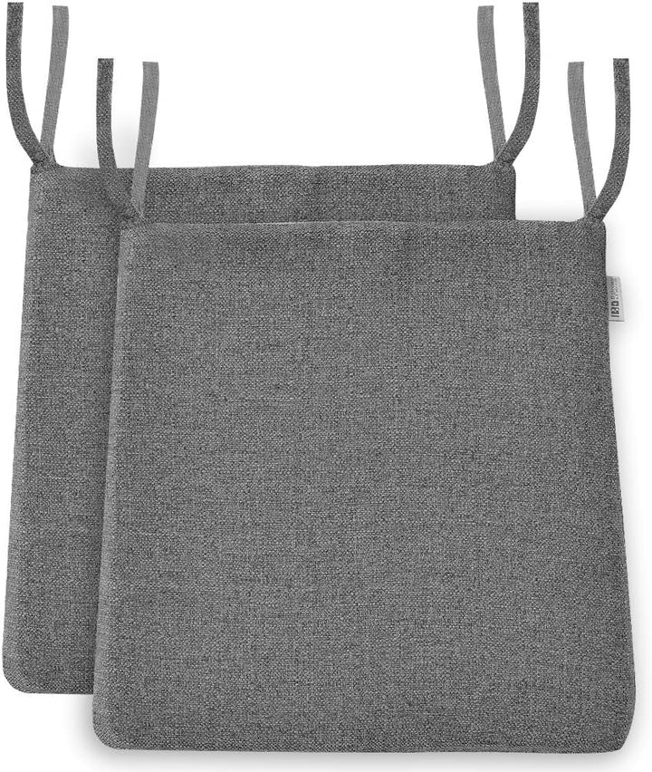 BALCONY & FALCON Trapezförmige Sitzkissen mit Bindebänder in Hellgrau 2er Set: 38–42 cm grosse Sitzp