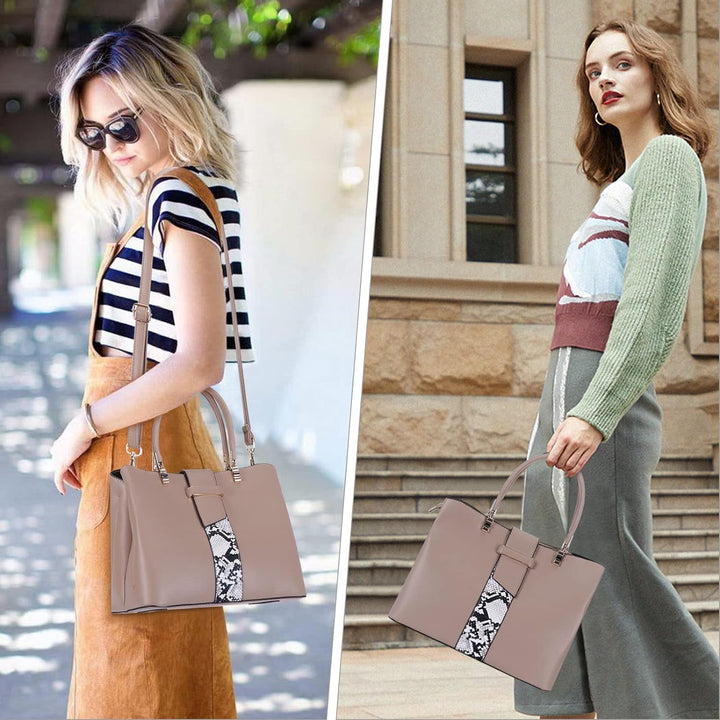 HAWEE Elegante Damen Handtasche Mittelgrosse Crossbody Henkeltasche PU Leder Shopper Umhängetasche F