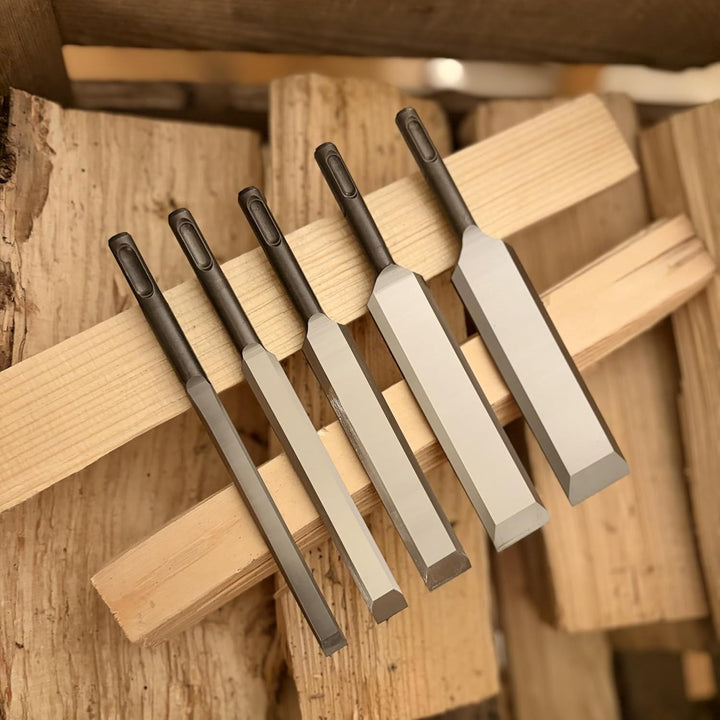 SDS-plus Stechbeitel-Set 5tlg. in Holzkiste - Made in Germany - direkt vom Hersteller