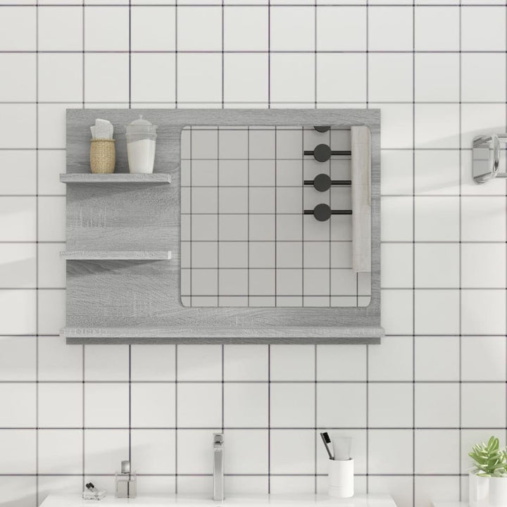 vidaXL Badspiegel, Wandschrank für Badezimmer, Badezimmerspiegel mit 3 Ablagen, Spiegel Schminkspieg