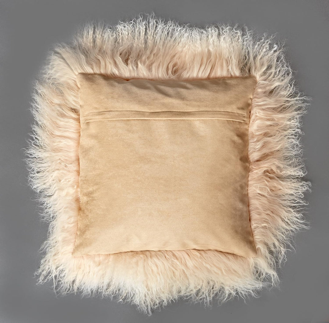 Reissner Lammfelle Tibet Lammfell Kissenbezug langflorig 30x30cm JYB03 Farbe beige/weiss (Tops) Jyb0