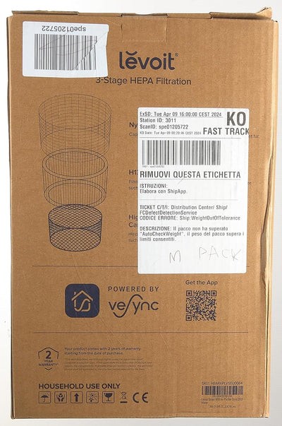 LEVOIT Luftreiniger H13 HEPA Filter für Allergiker, Luftfilter gegen 99,97% von Staub Pollen Gerüche