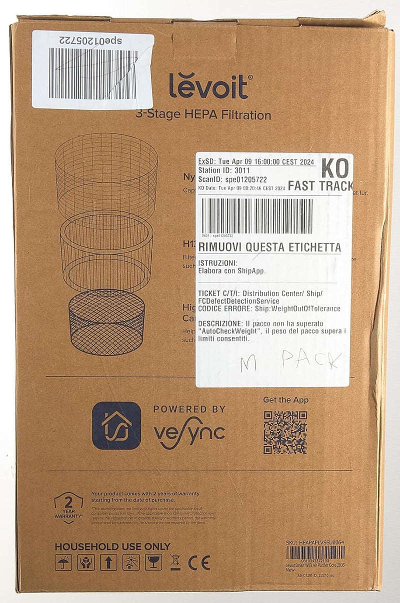 LEVOIT Luftreiniger H13 HEPA Filter für Allergiker, Luftfilter gegen 99,97% von Staub Pollen Gerüche