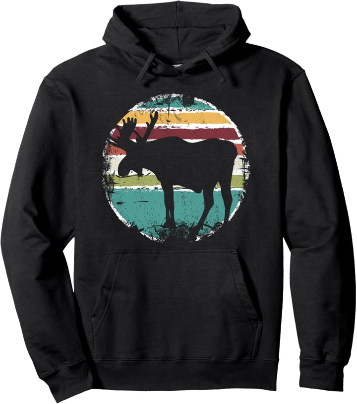 Retro Elch Norwegen Skandinavien - Wildnis Vintage Elch Pullover Hoodie