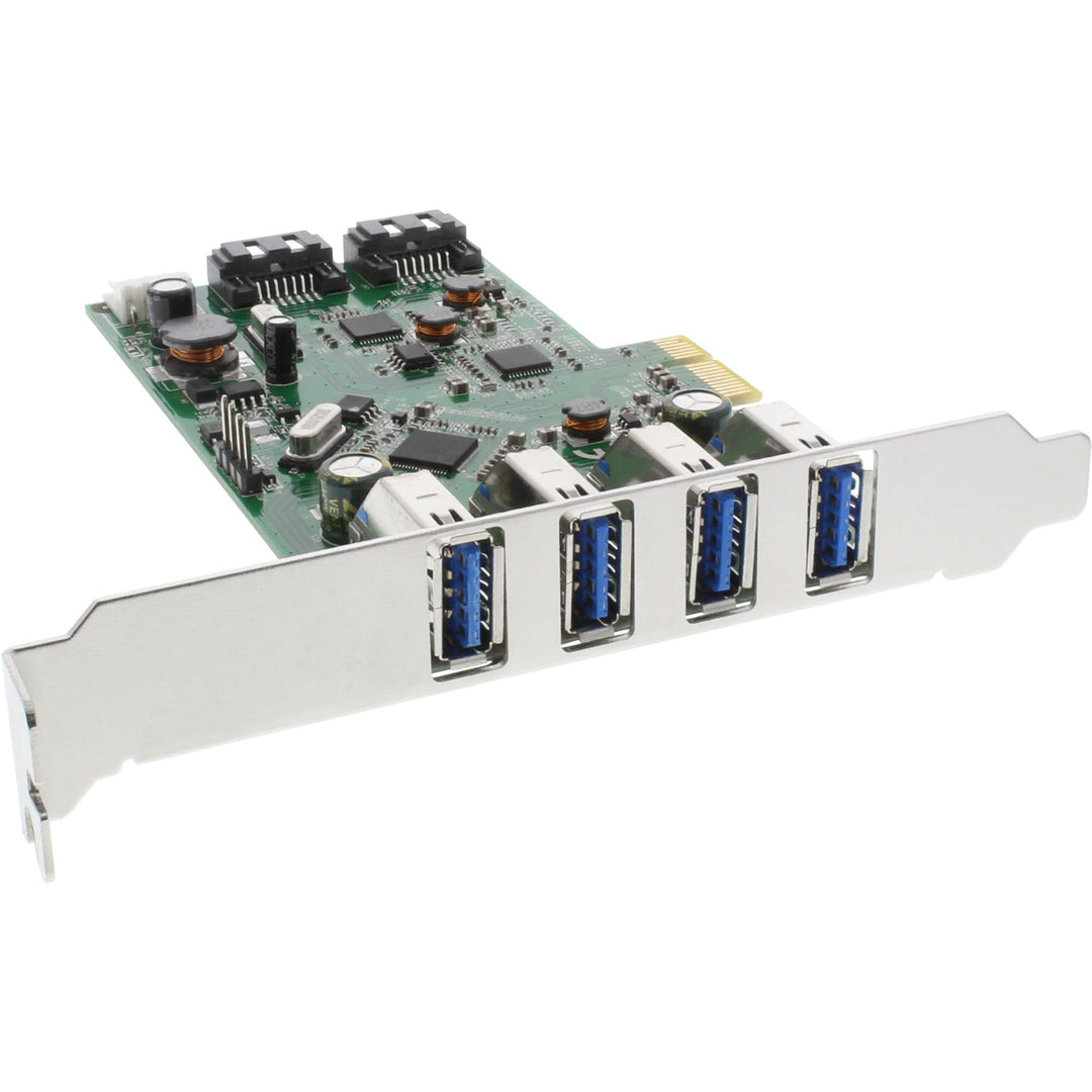 InLine 76664C Schnittstellenkarte, 4x USB 3.0 + 2x SATA 6Gb/s, PCIe, inkl. Low-Profile Slotblech