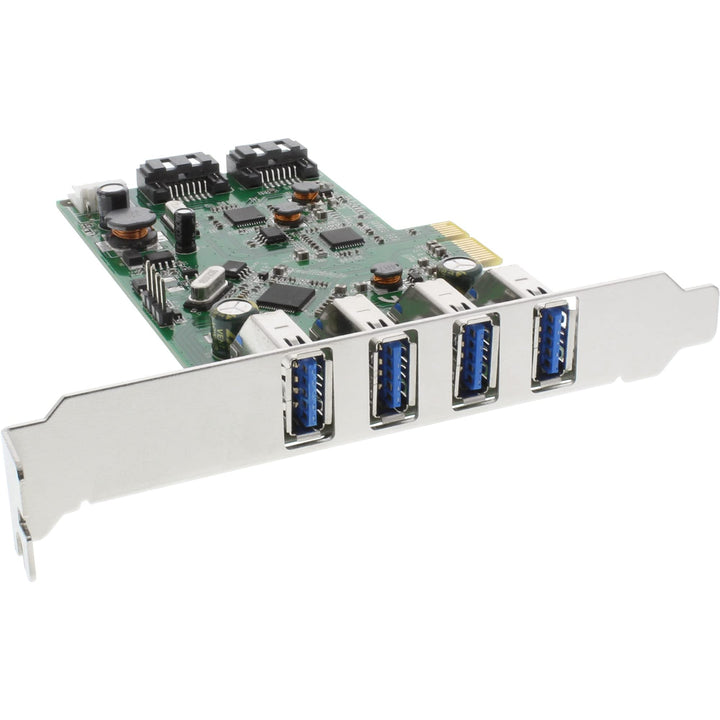 InLine 76664C Schnittstellenkarte, 4x USB 3.0 + 2x SATA 6Gb/s, PCIe, inkl. Low-Profile Slotblech