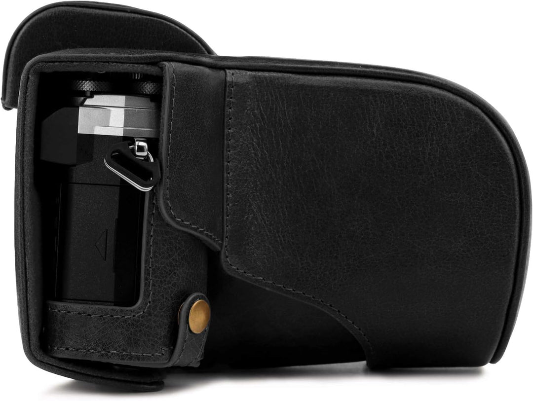 MegaGear Ever Ready MG1862 Kameratasche aus Echtleder, kompatibel mit Olympus OM-D E-M5 Mark III (14