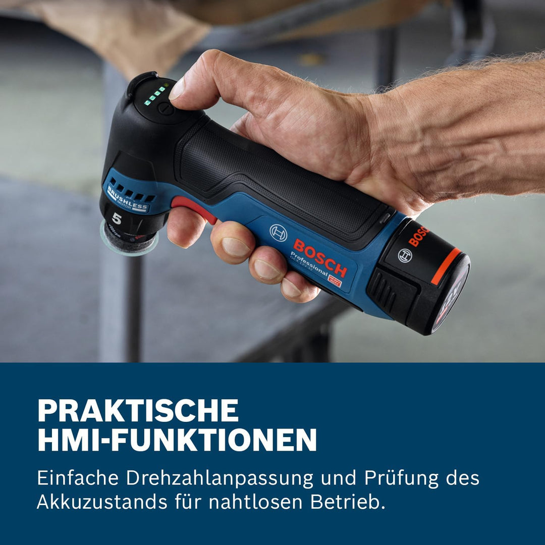 Bosch Professional 12V System Akku-Exzenterschleifer GEX 12V-32 (inkl. montiertem 32 mm Klett-Schlei