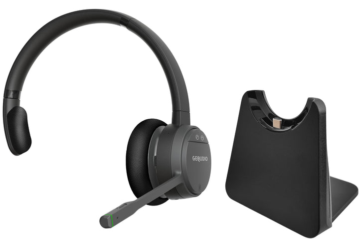 GEQUDIO GC-1 DECT Headset mit Ladestation für FritzBox - Kabellos Telefonieren am FritzFon – Duales