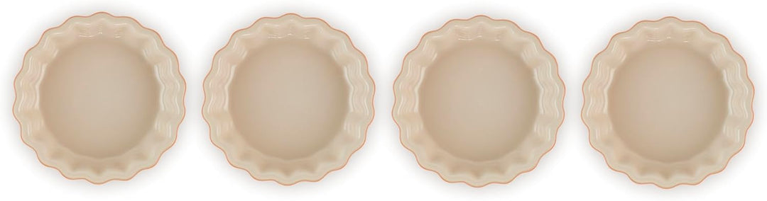 Le Creuset 4er-Set Tarteförmchen aus Steinzeug, Je 200 ml/ Ø 11 cm, Ofenrot, 91017411090000, Ofenrot