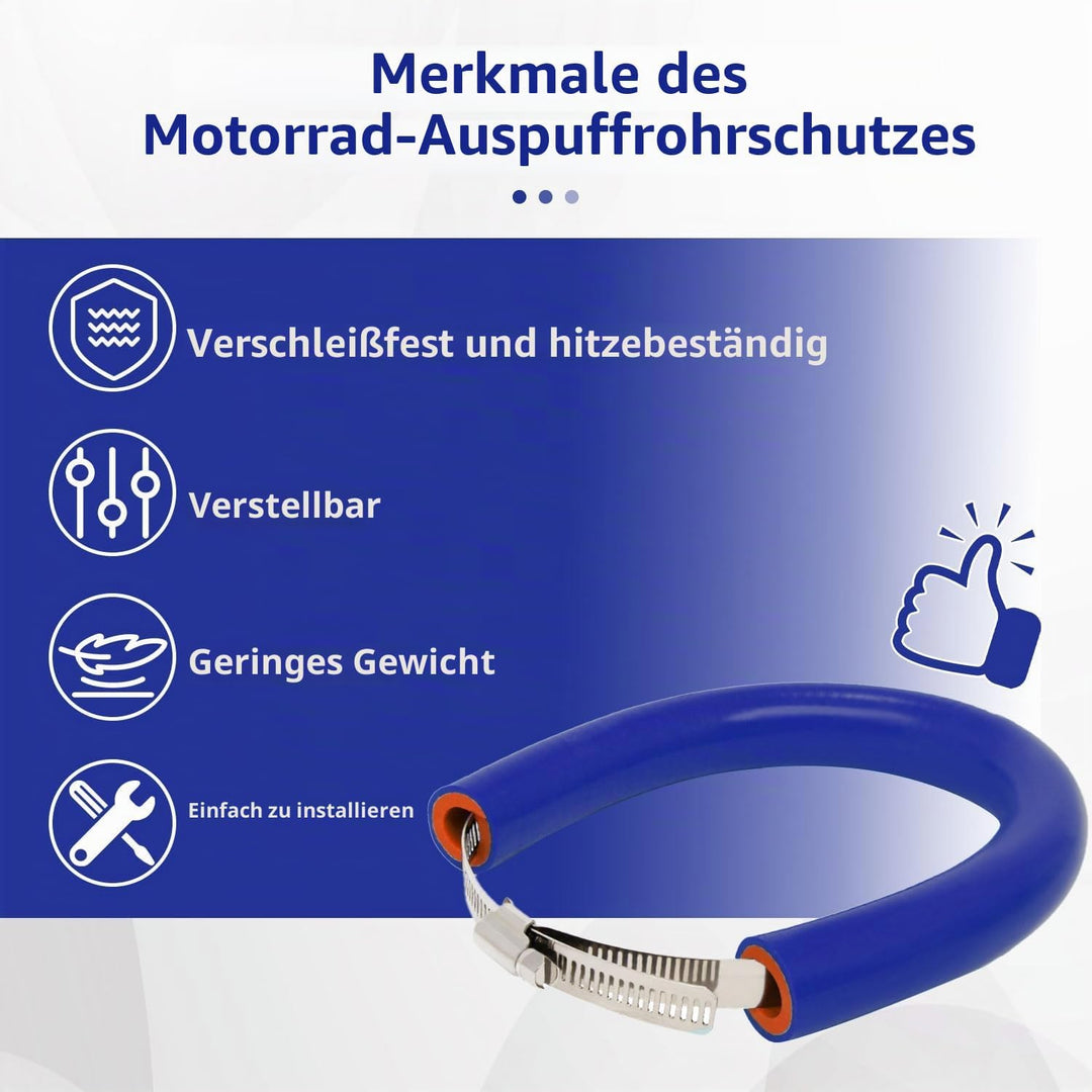 52 cm/20,47" Motorrad Auspuff Schutzring,Universeller Verstellbarer Auspuff Schutz Hitzeschutz Auspu