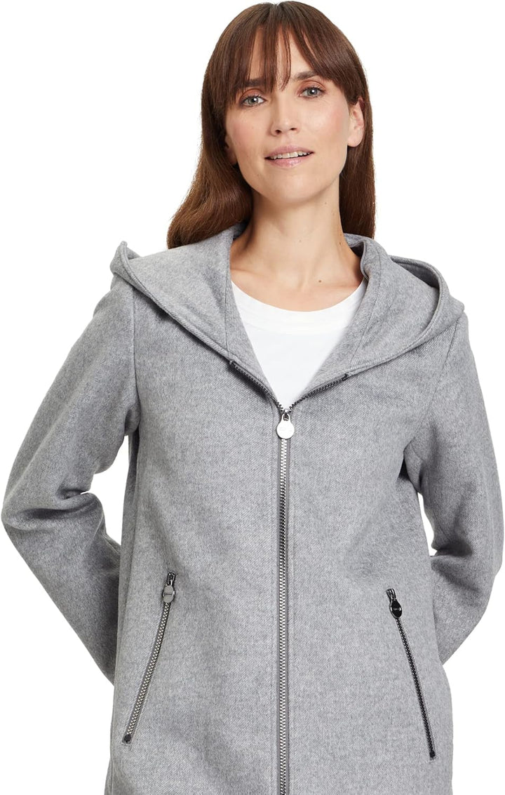 Betty Barclay Damen Jacke Wolle 36 Light Grey Melange, 36 Light Grey Melange