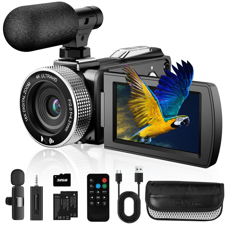 Vmotal 4K Videokamera, 48MP Foto/4K 60FPS Videorecorder, digitaler Camcorder für Vlogging auf YouTub