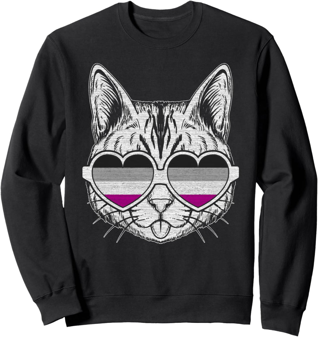 Asexuelle Katze mit Brille, LGBT-Stolz Sweatshirt