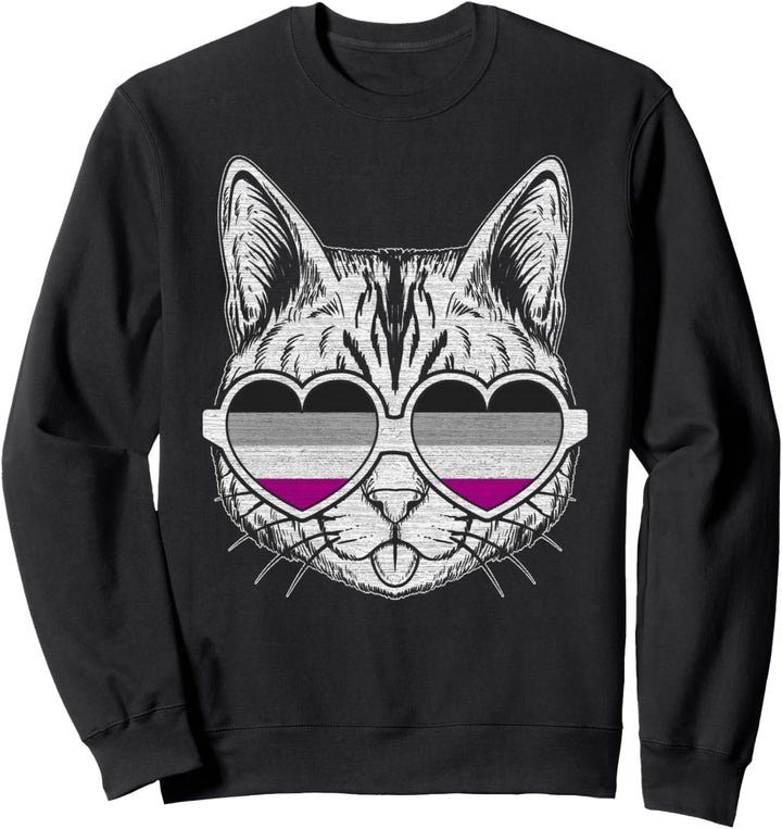 Asexuelle Katze mit Brille, LGBT-Stolz Sweatshirt