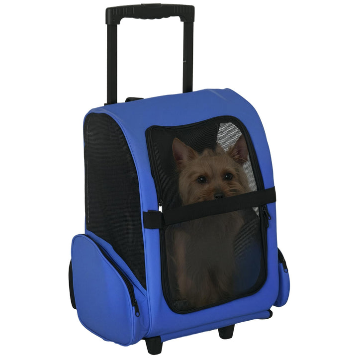 PawHut Hundetrolley Transporttasche Trolley Tragetasche Rucksack Hunde Hunde Trolley blau Blau+Schwa