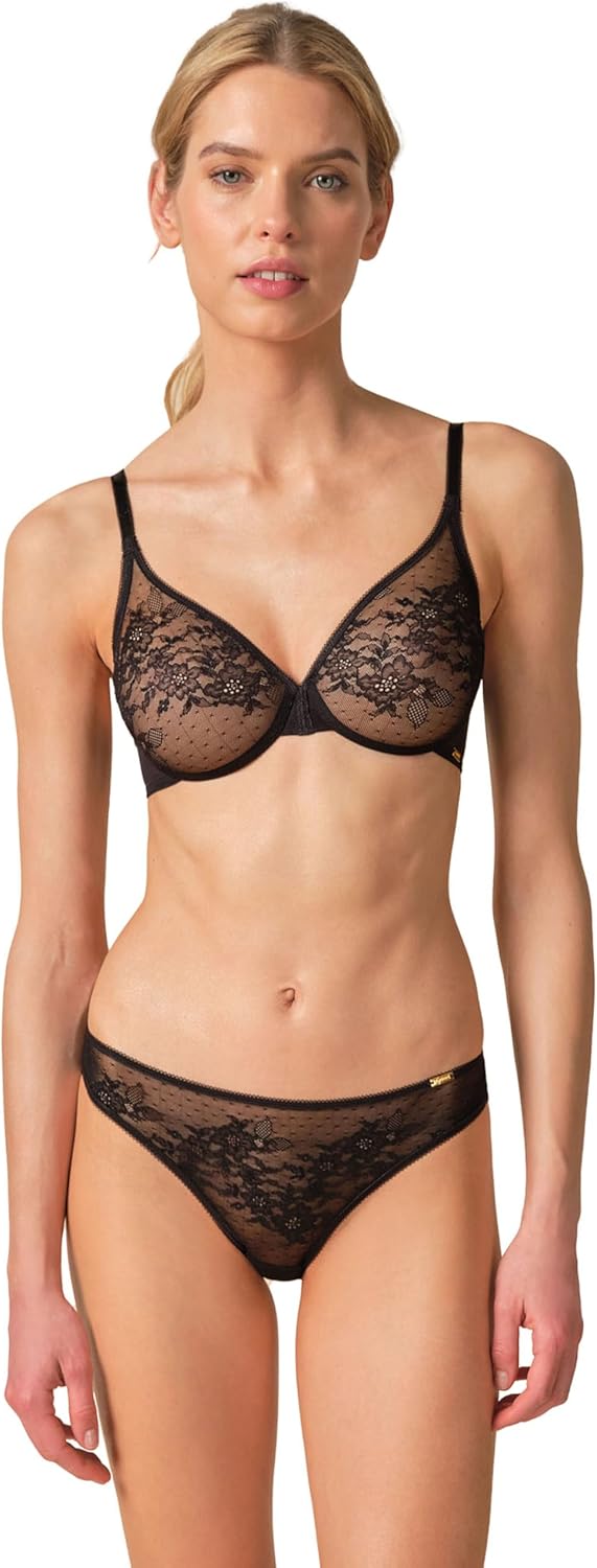 Gossard Damen Glossies Lace Sheer Bra BH, Undurchsichtige 70A Schwarz (Schwarz), 70A Schwarz (Schwar