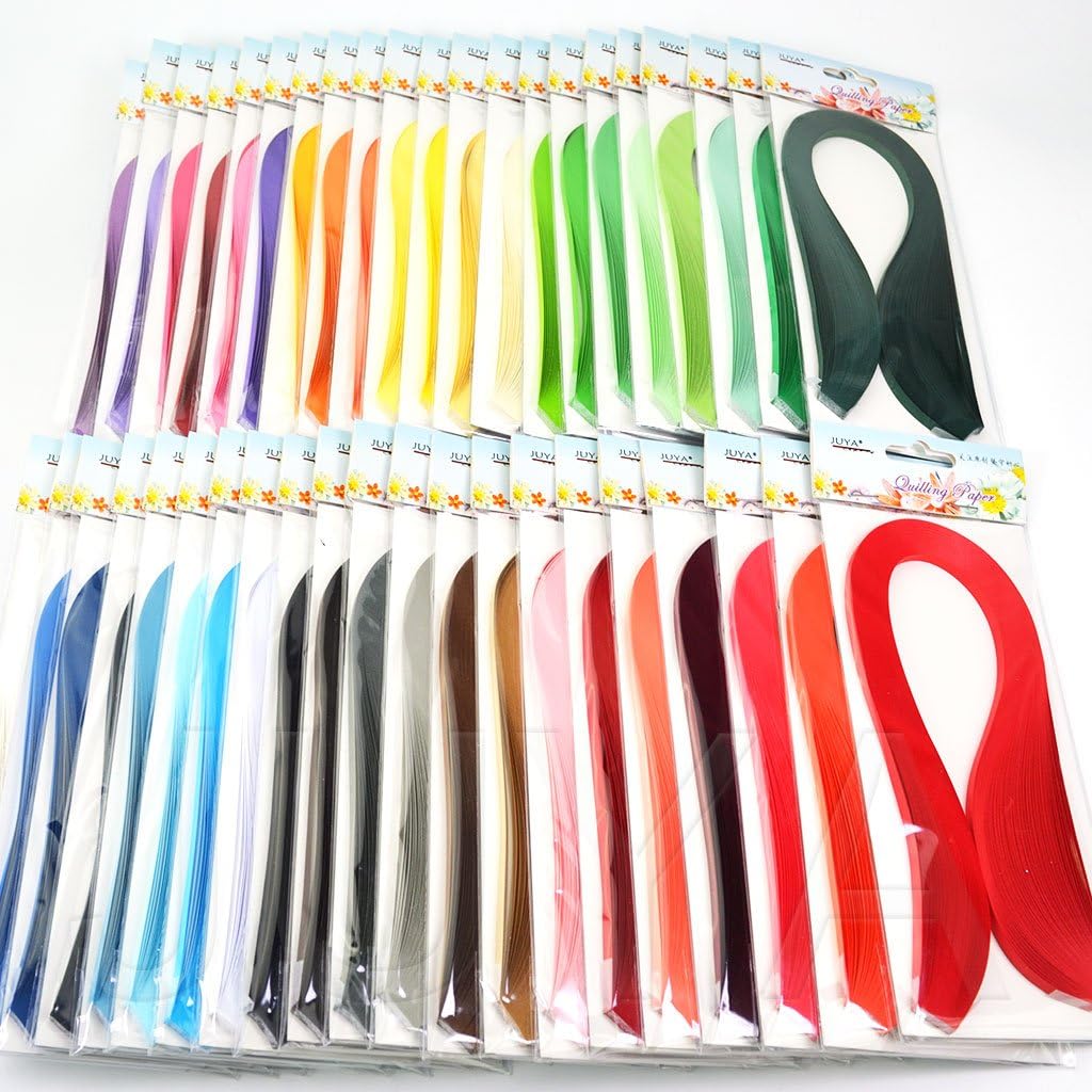 JUYA Papier Quilling Set bis zu 42 Farben eine Farbe und 100 Streifen pro Packung 2/3/5/7/10mm Breit
