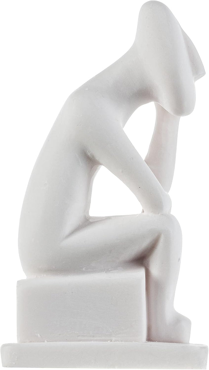 Kykladenkunst Denker Kykladen Männliches Idol Alabaster Statue Handgemachte Skulptur 15.7 cm