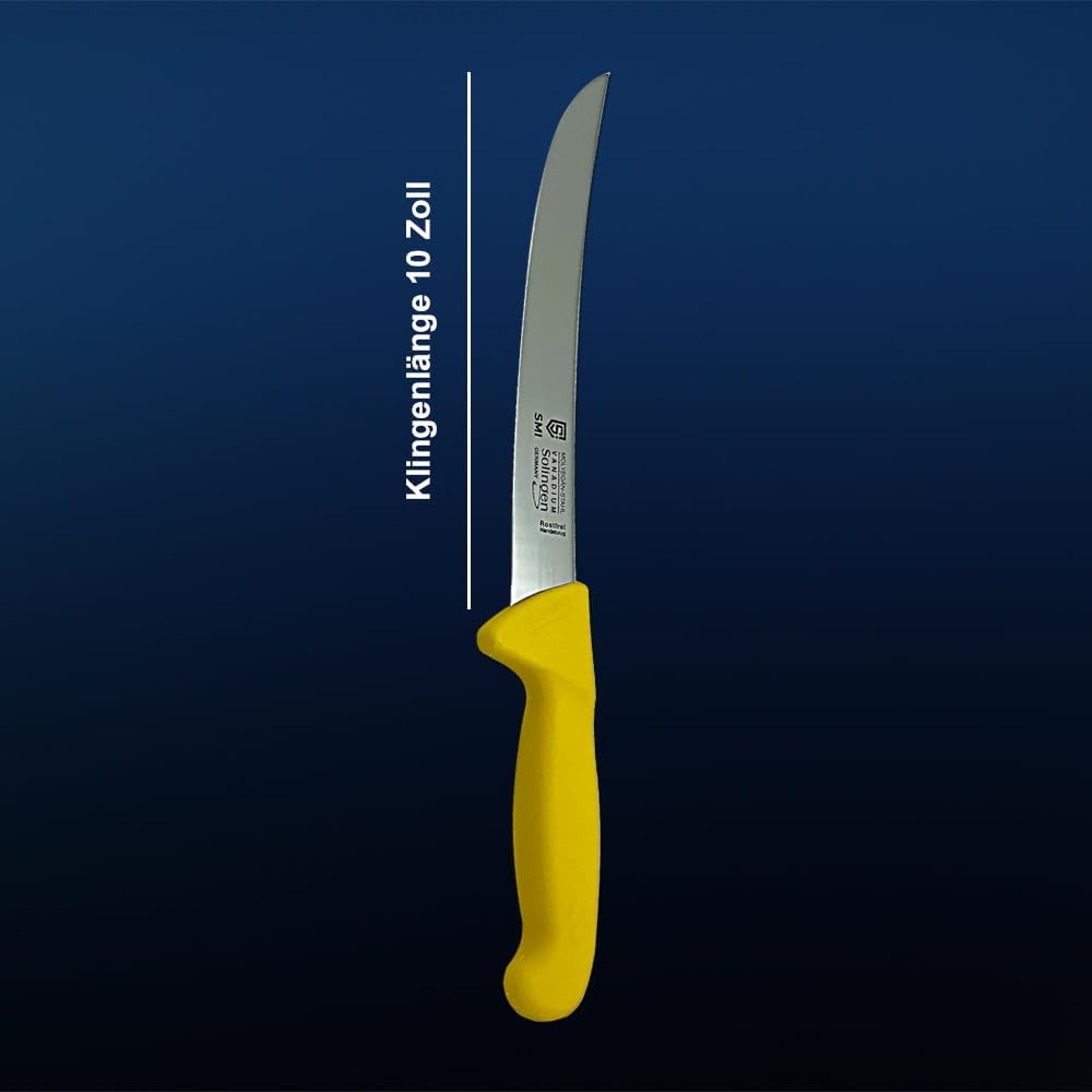 SMI 10 Zoll Schlachtermesser gebogen Solingen Zerlegemesser Metzgermesser Stechmesser Fleischmesser