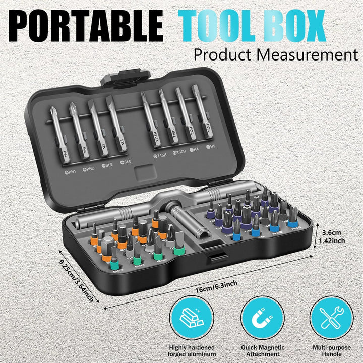42 in 1 Magnetschraubendreher Set, DIY Ratchet Schraubendreher Set, Multi Bit Magnetanantrieb Set mi