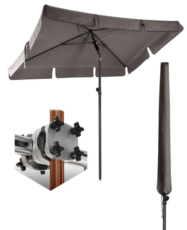 4smile Sonnenschirm Balkon SunnyShade - Sonnenschutz Balkon 3-in-1 SET, UPF 50+ Sonnenschirm rechtec