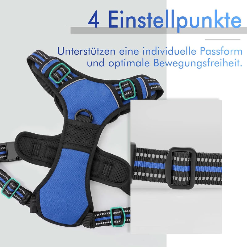 rabbitgoo Hundegeschirr Mittelgrosse Hunde Anti Zug Geschirr Hund mit Kontrolle No Pull Verstellbar