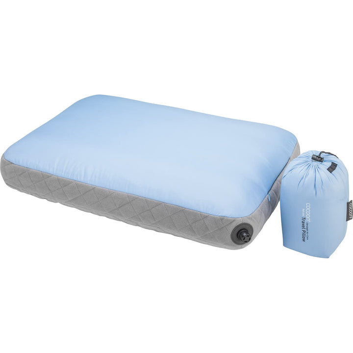 Cocoon Kopfkissen/Reisekissen Air Core Pillow Ultralight - 40x55cm Light Blue/Grey 1 Stück (1er Pack