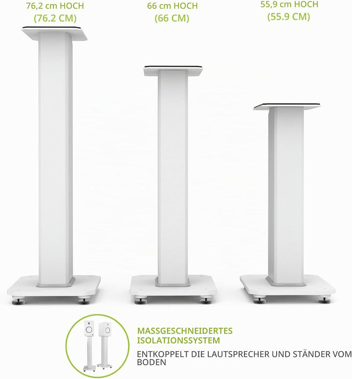 Kanto SX26W Universal Fillable Speaker Floor Stands for Bookshelf Speakers | 26" Tall | Dedicated Ca