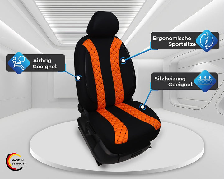 BREMER SITZBEZÜGE Mass Sitzbezüge Schonbezüge für Subaru Outback 4 N305 N305 Schwarz/Orange, N305 Sc