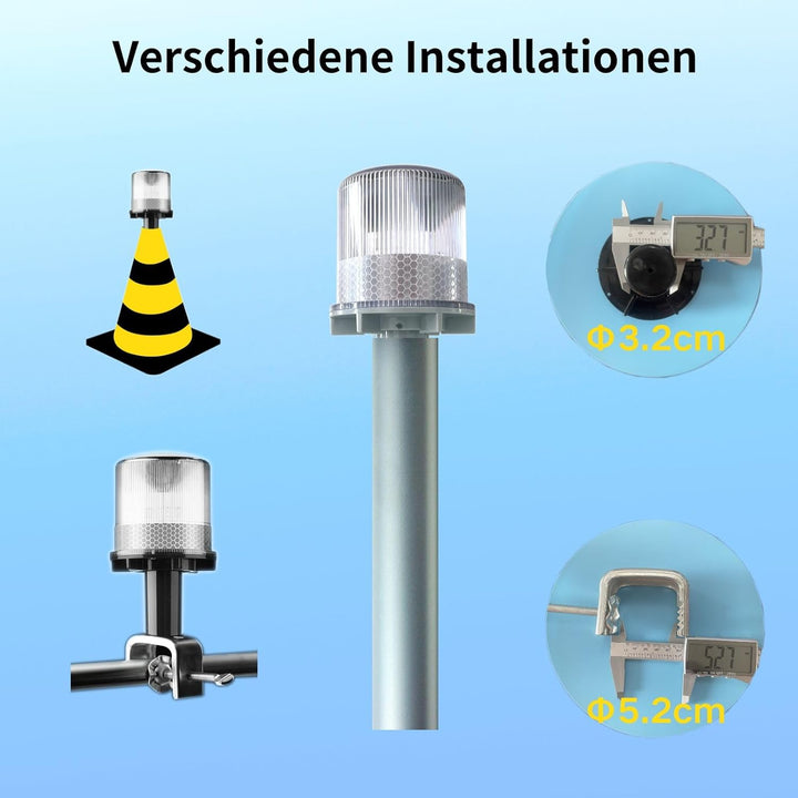 Cloud Fire Solare Navigationslicht für Boote， Ankerlicht Boot 3 Beleuchtungsmodi, 360°Signalleuchten