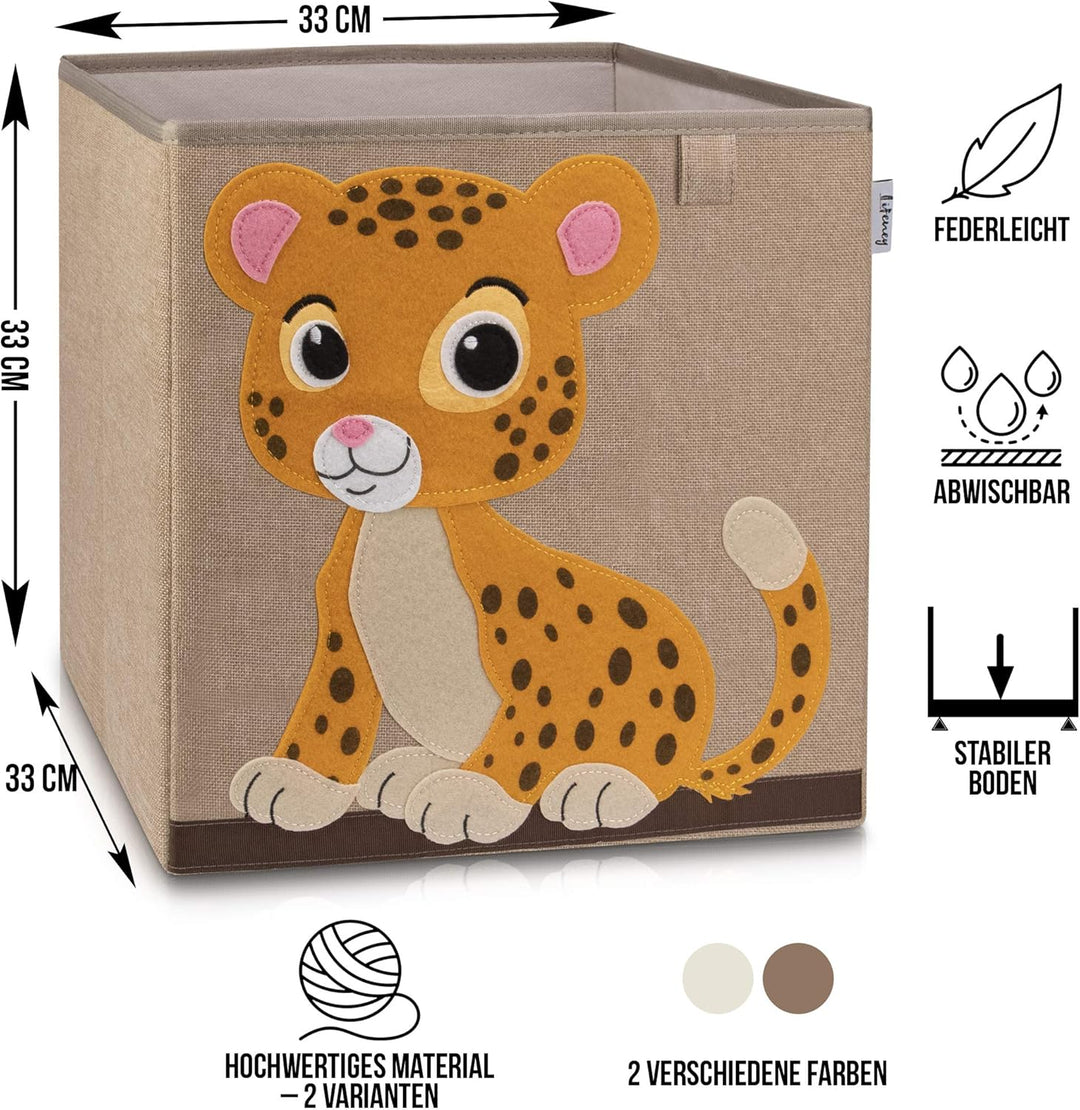 Aufbewahrungsbox mit Tiger Motiv I Spielzeugbox mit Tiermotiv passend für Würfelregale I Ordnungsbox