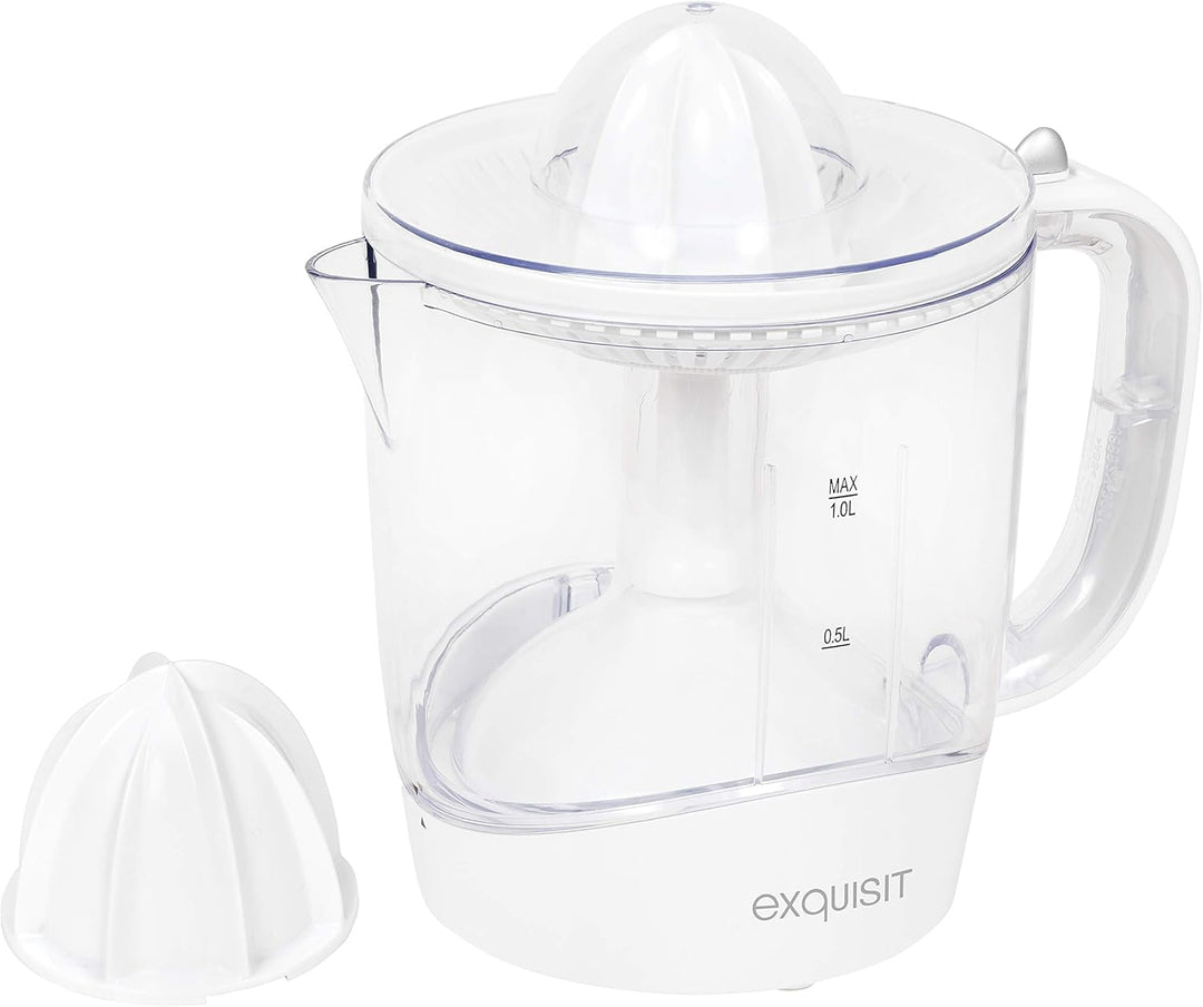 Exquisit Zitruspresse ZP 3001 wet | Saftpresse mit 2 unterschiedlichen Presskegeln | Links- und Rech