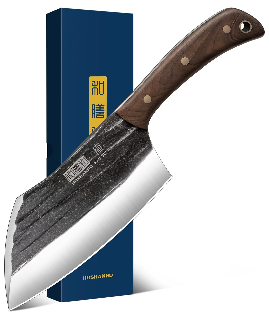 HOSHANHO 15 cm Hackmesser, Handgeschmiedetes Gemüse und Fleischmesser, Full Tang Hackmesser Kochmess