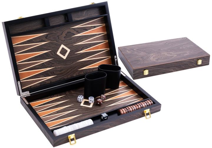 Engelhart- 250544 - Luxus-Backgammon 15 Zoll – Ebenholzfurnier lackiert – braun 15 Zoll Ebenholz Bra