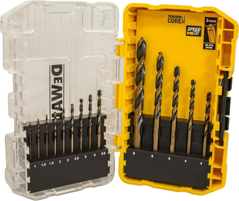 DEWALT DT70727-QZ Metallbohrer-Set 14-teilig HSS-G, Black & Golden