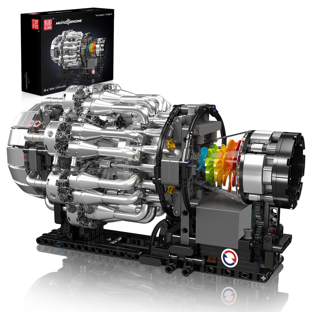 Mould King Turbojet Motor Bausatz, Modellmotor Bauset für Erwachsene, 10216 STEM DIY Turbinen Bausat
